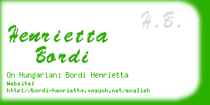 henrietta bordi business card